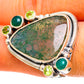 Green Moss Agate Rings handcrafted by Ana Silver Co - RING107948