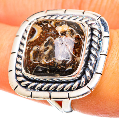 Turritella Agate Rings handcrafted by Ana Silver Co - RING107954
