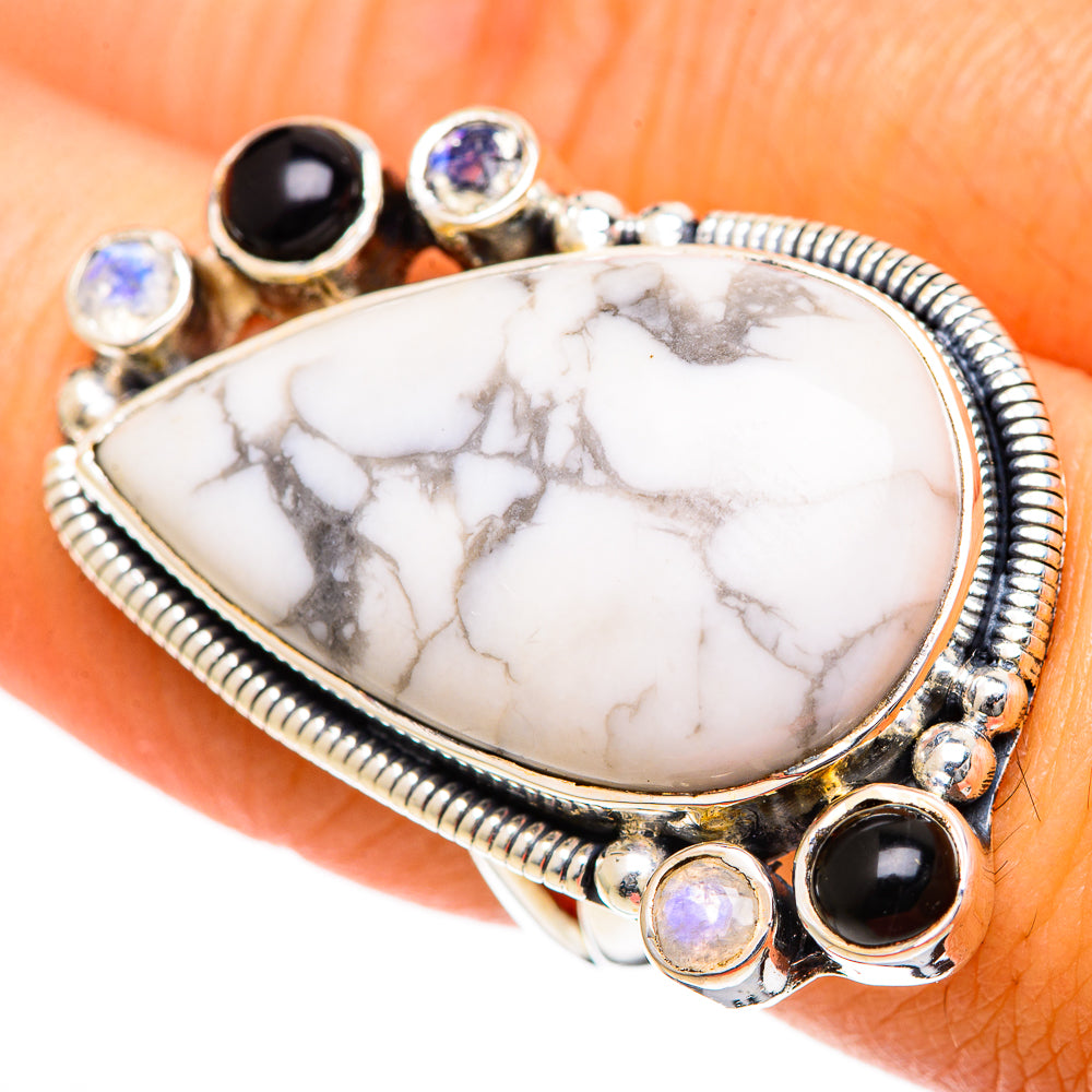 Howlite Rings handcrafted by Ana Silver Co - RING107968