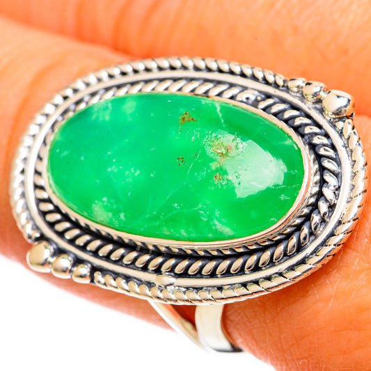 Chrysoprase Rings handcrafted by Ana Silver Co - RING107989