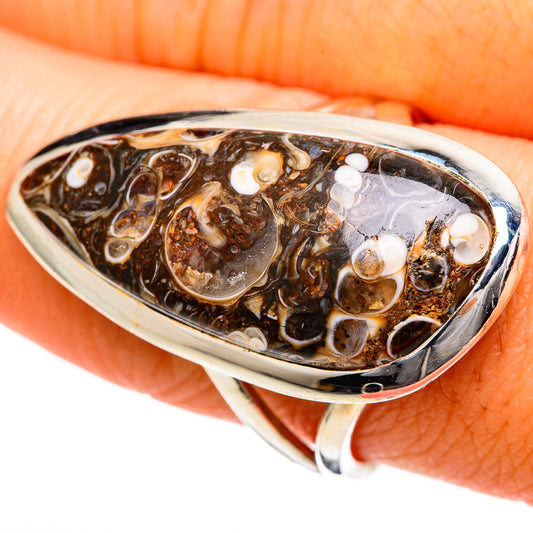 Turritella Agate Rings handcrafted by Ana Silver Co - RING107991