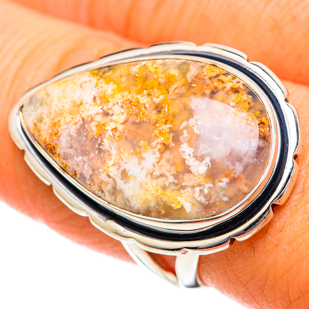 Plume Agate Rings handcrafted by Ana Silver Co - RING107994