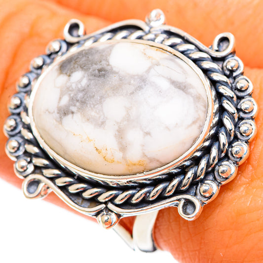 Howlite Rings handcrafted by Ana Silver Co - RING108002