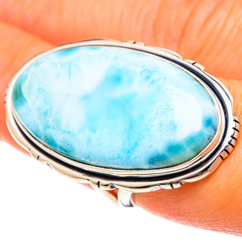 Larimar Rings handcrafted by Ana Silver Co - RING108011