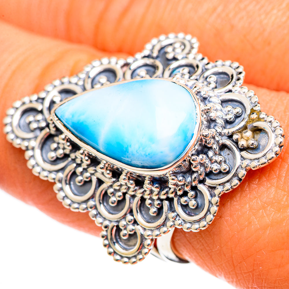 Larimar Rings handcrafted by Ana Silver Co - RING108013