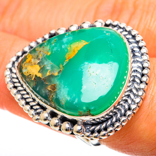 Chrysoprase Rings handcrafted by Ana Silver Co - RING108015
