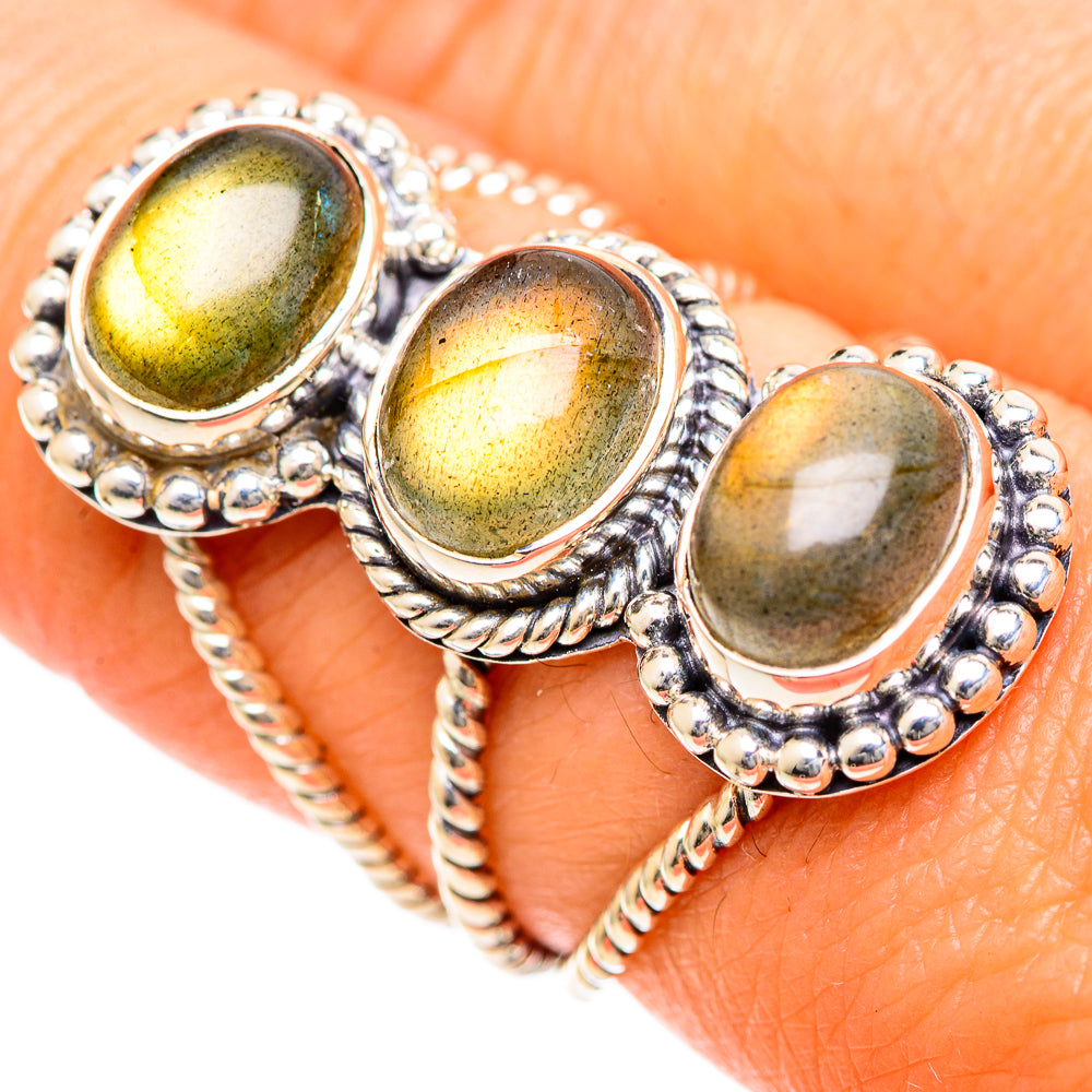 Labradorite Rings handcrafted by Ana Silver Co - RING108019