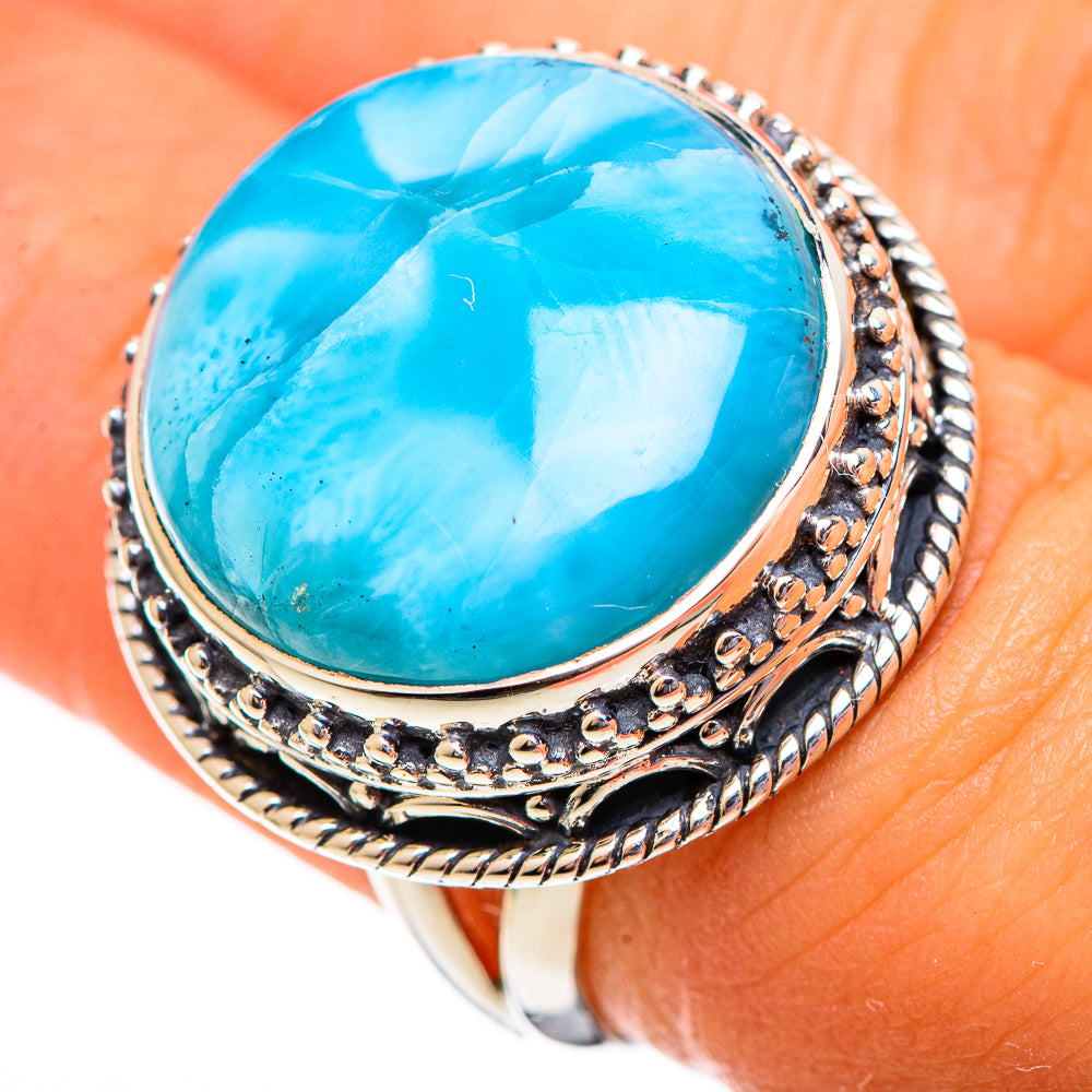 Larimar Rings handcrafted by Ana Silver Co - RING108029