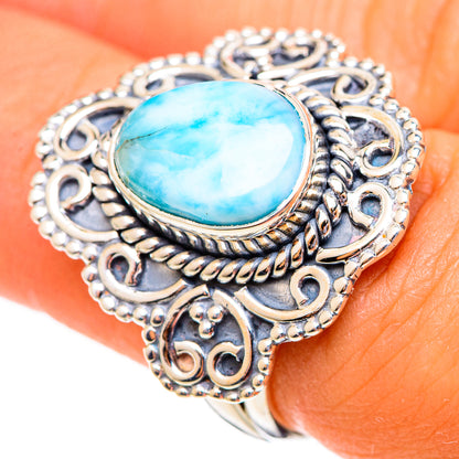 Larimar Rings handcrafted by Ana Silver Co - RING108031
