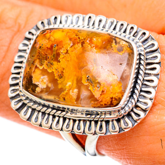 Plume Agate Rings handcrafted by Ana Silver Co - RING108044