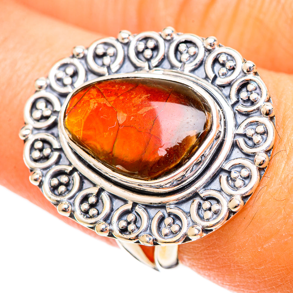 Ammolite Rings handcrafted by Ana Silver Co - RING108048