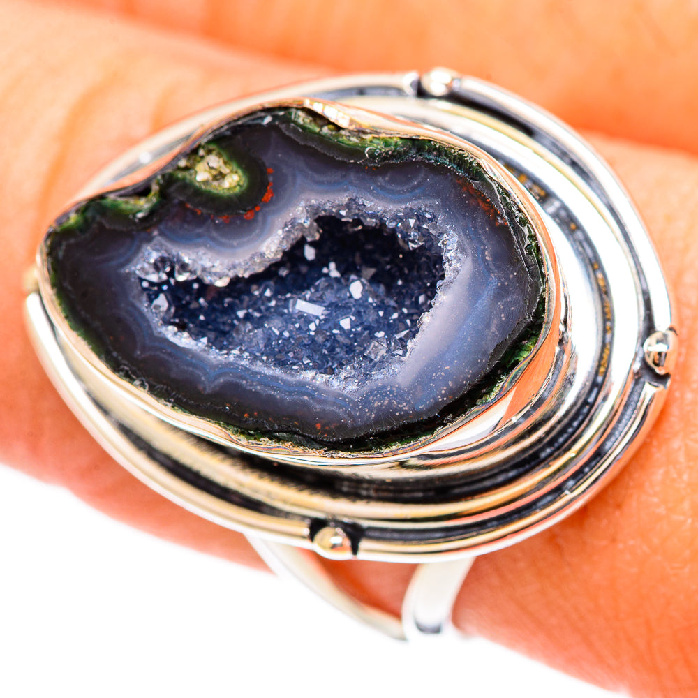 Coconut Geode Druzy Rings handcrafted by Ana Silver Co - RING108056