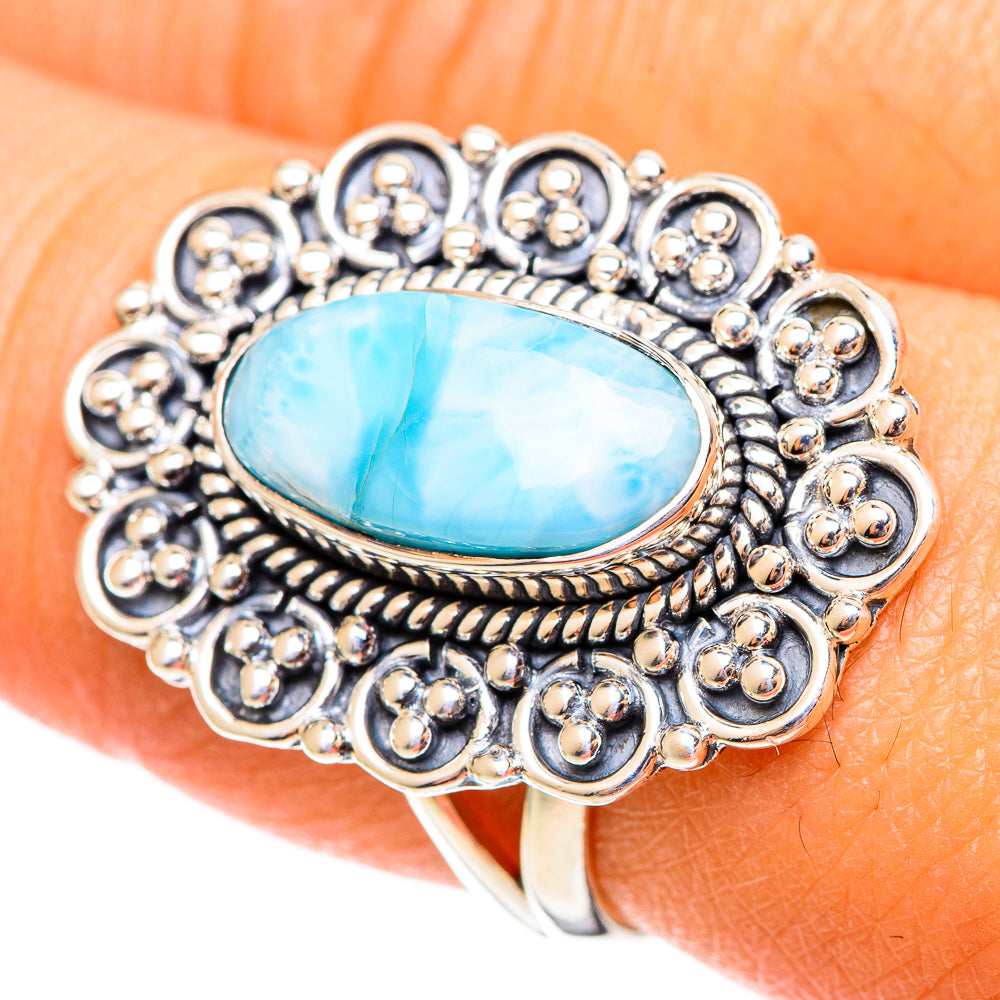 Larimar Rings handcrafted by Ana Silver Co - RING108075