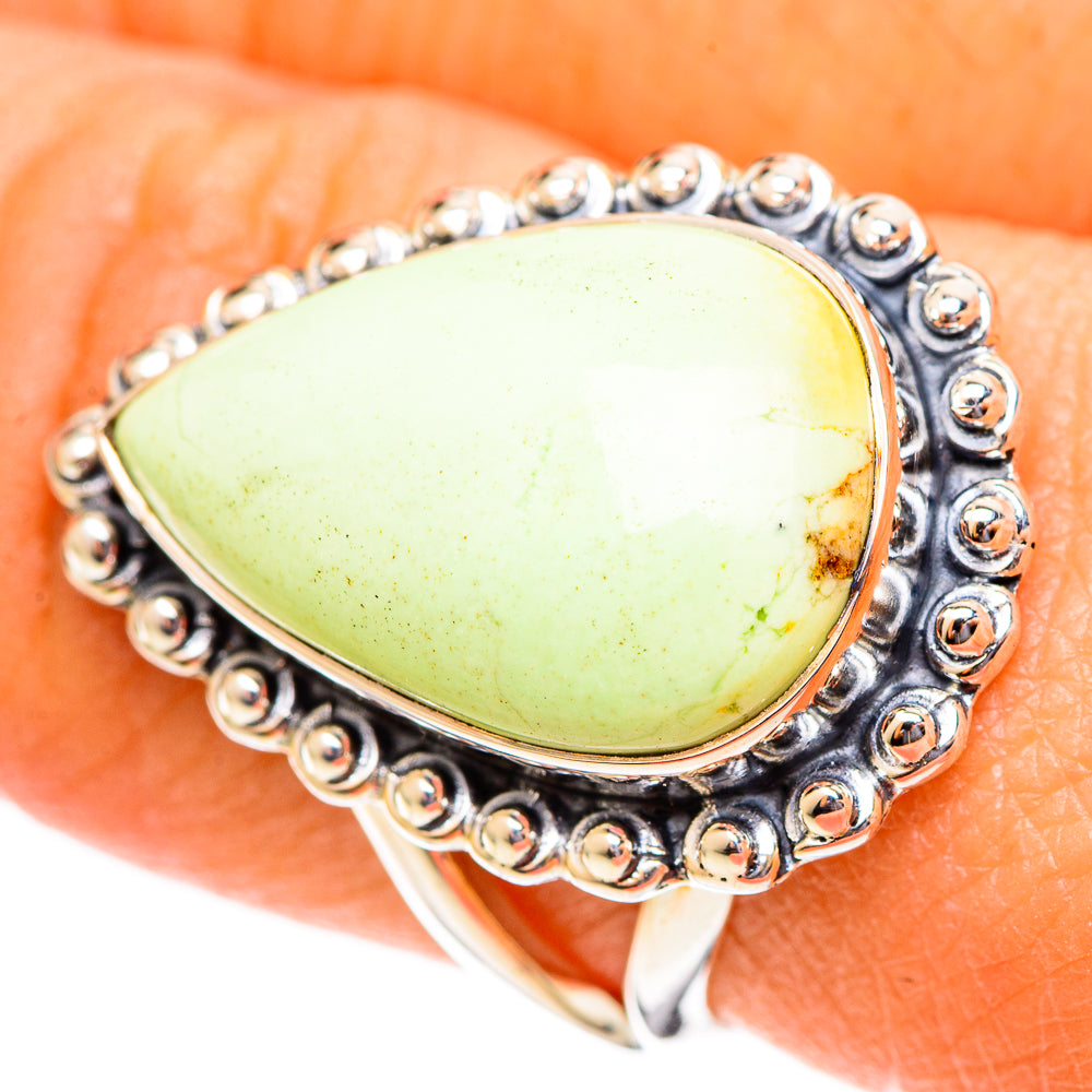 Lemon Chrysoprase Rings handcrafted by Ana Silver Co - RING108080