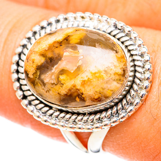 Plume Agate Rings handcrafted by Ana Silver Co - RING108085