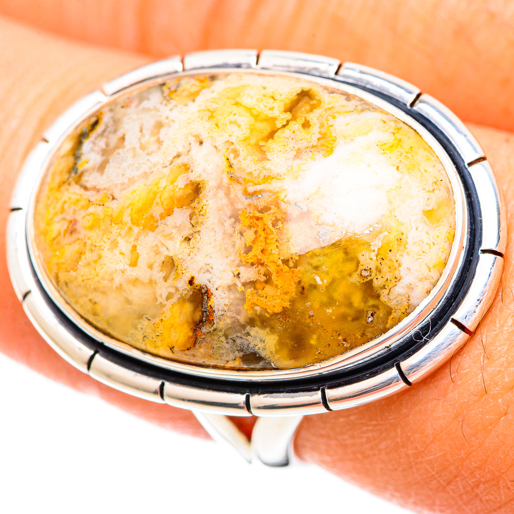 Plume Agate Rings handcrafted by Ana Silver Co - RING108086