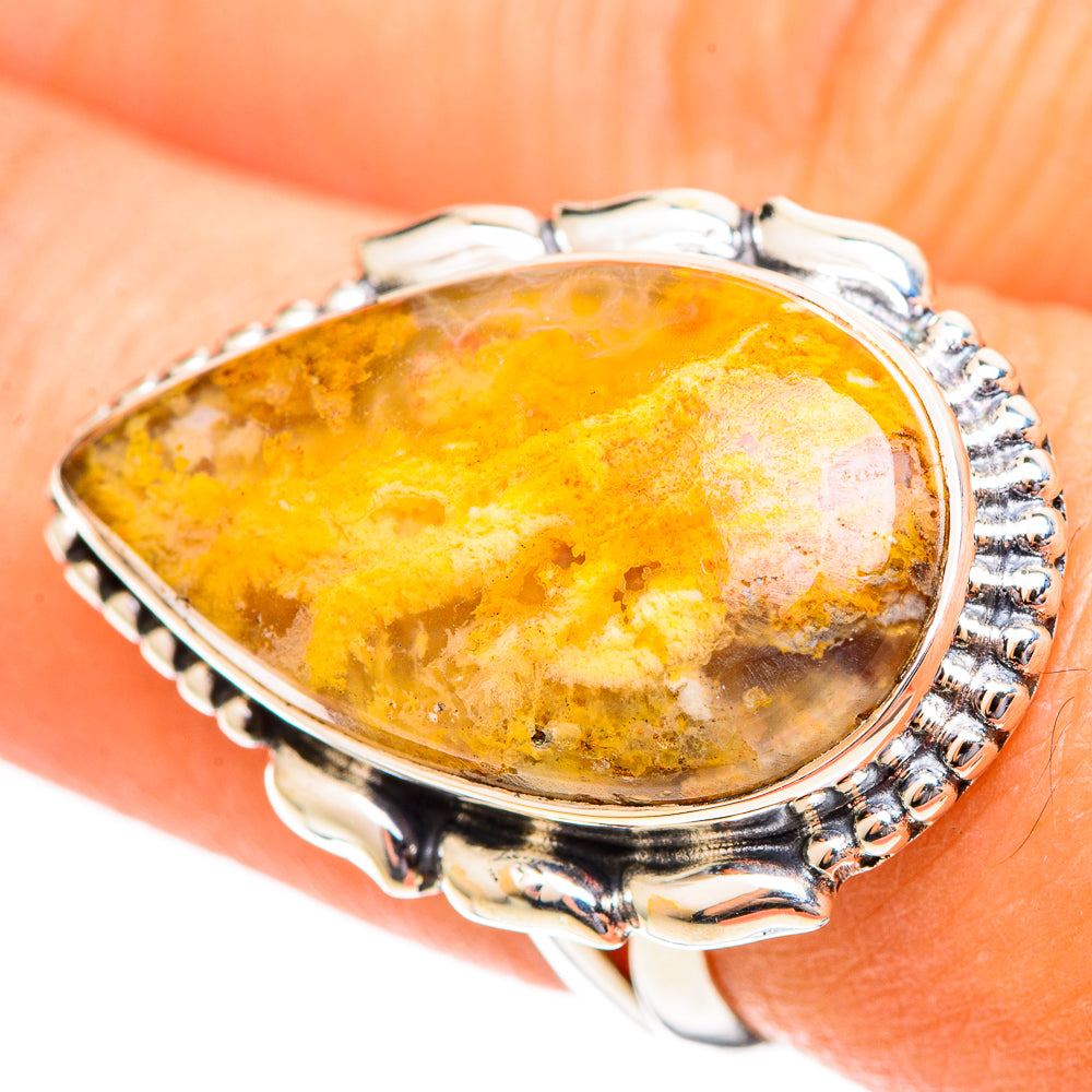 Plume Agate Rings handcrafted by Ana Silver Co - RING108087