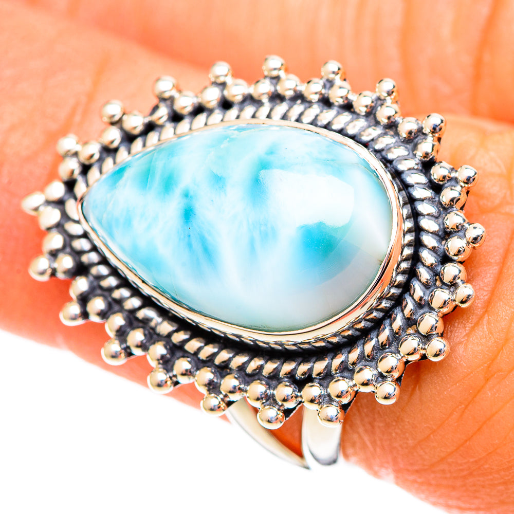 Larimar Rings handcrafted by Ana Silver Co - RING108111