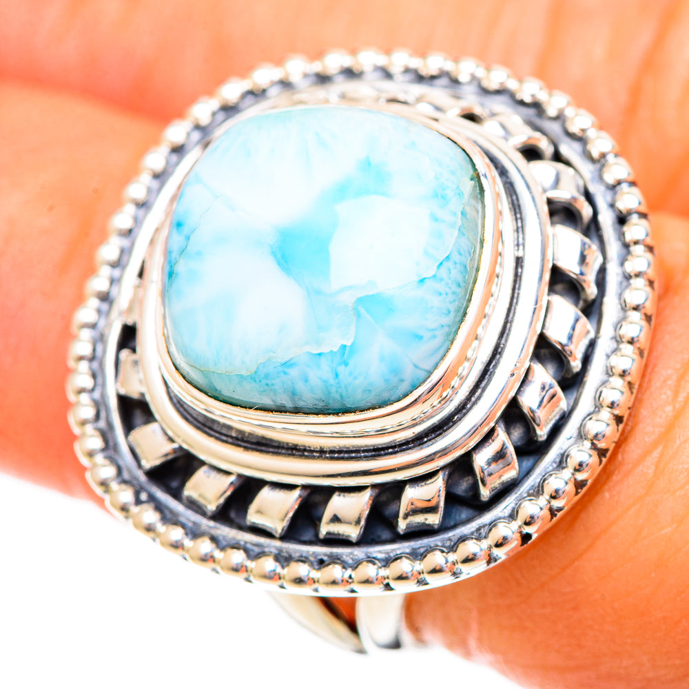 Larimar Rings handcrafted by Ana Silver Co - RING108113