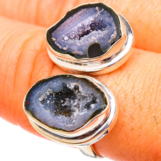 Coconut Geode Druzy Rings handcrafted by Ana Silver Co - RING108131