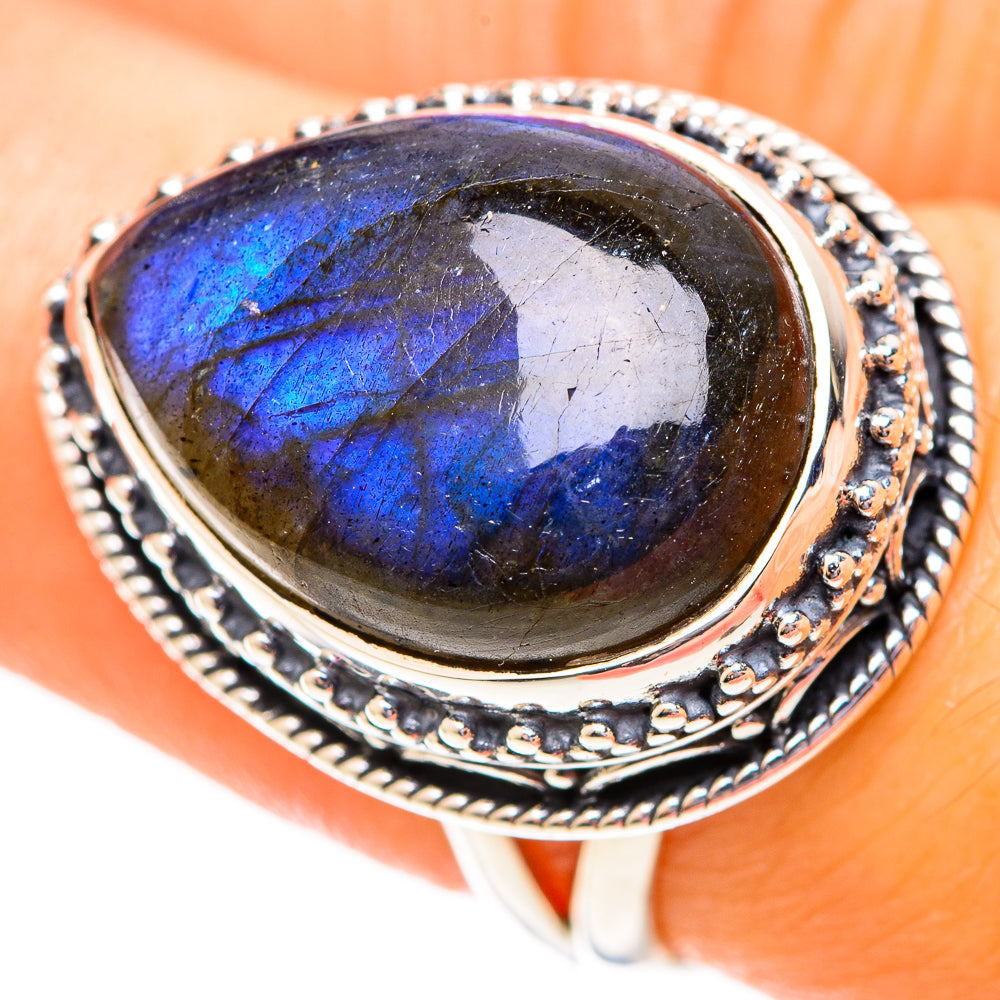 Labradorite Rings handcrafted by Ana Silver Co - RING108143