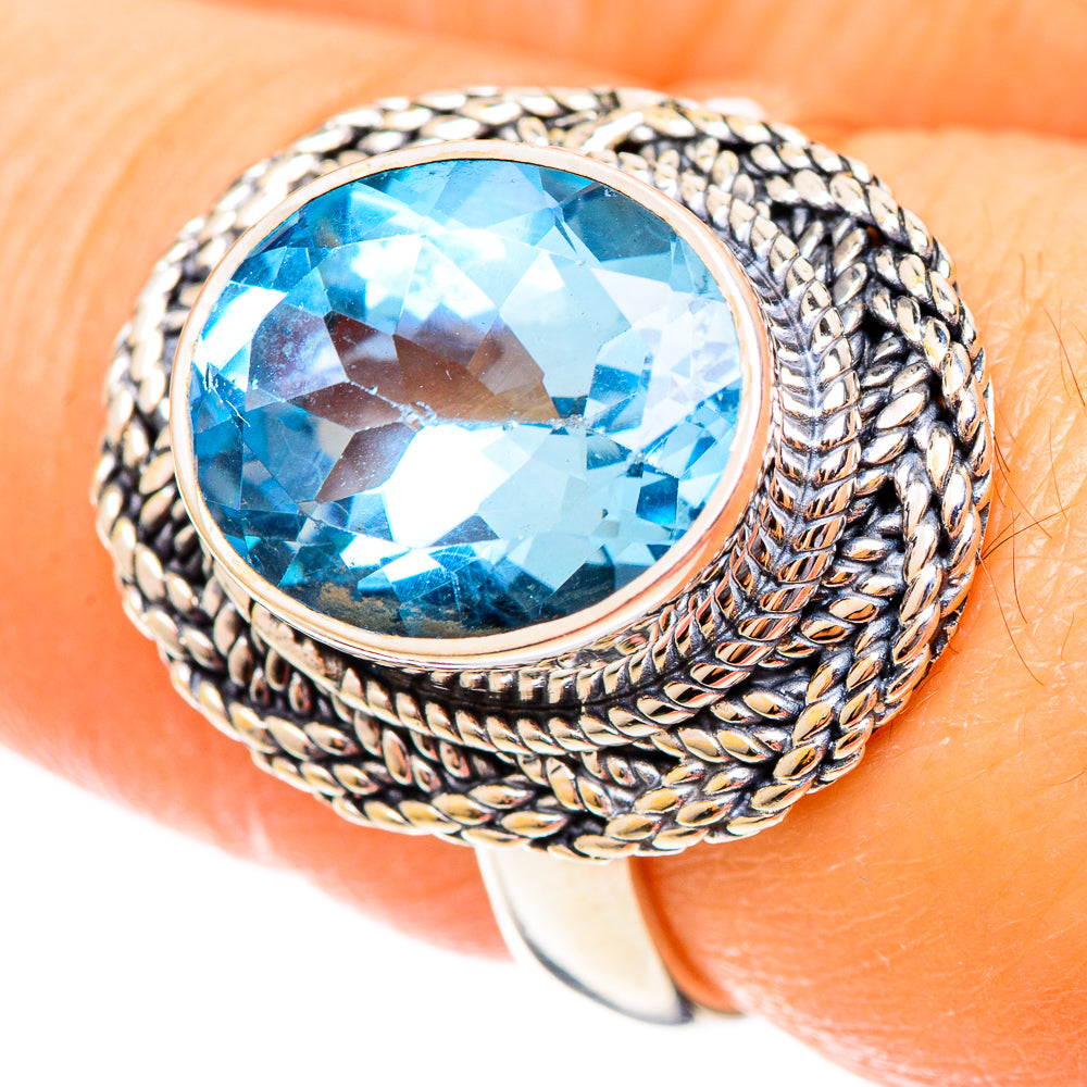 Blue Topaz Rings handcrafted by Ana Silver Co - RING108148