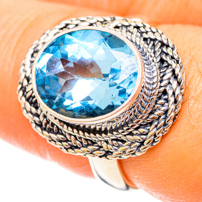Blue Topaz Rings handcrafted by Ana Silver Co - RING108148