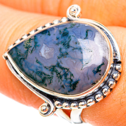 Green Moss Agate Rings handcrafted by Ana Silver Co - RING108155