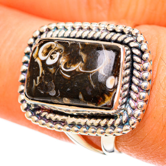 Turritella Agate Rings handcrafted by Ana Silver Co - RING108157