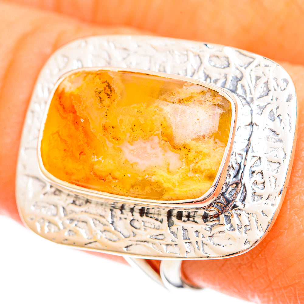 Plume Agate Rings handcrafted by Ana Silver Co - RING108160