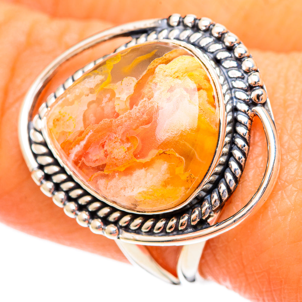Plume Agate Rings handcrafted by Ana Silver Co - RING108161