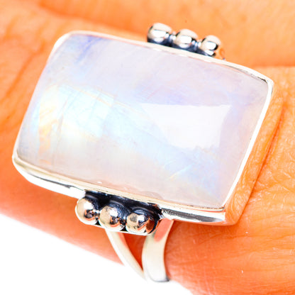Rainbow Moonstone Rings handcrafted by Ana Silver Co - RING108170
