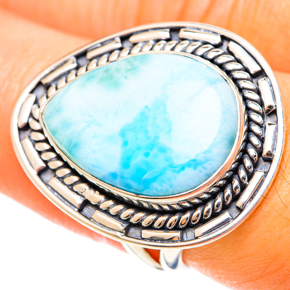 Larimar Rings handcrafted by Ana Silver Co - RING108216
