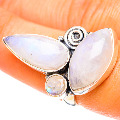 Rainbow Moonstone Rings handcrafted by Ana Silver Co - RING108242