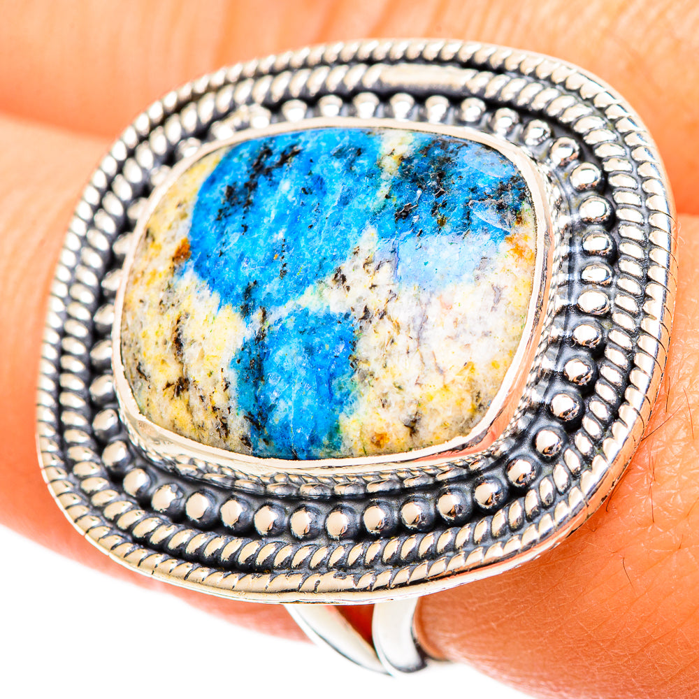 K2 Blue Azurite Rings handcrafted by Ana Silver Co - RING108249