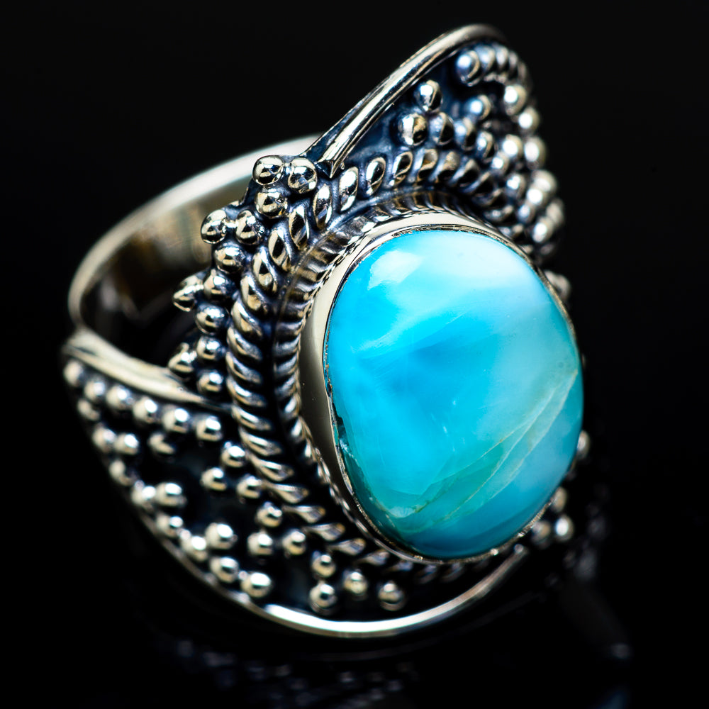 Larimar Rings handcrafted by Ana Silver Co - RING10824