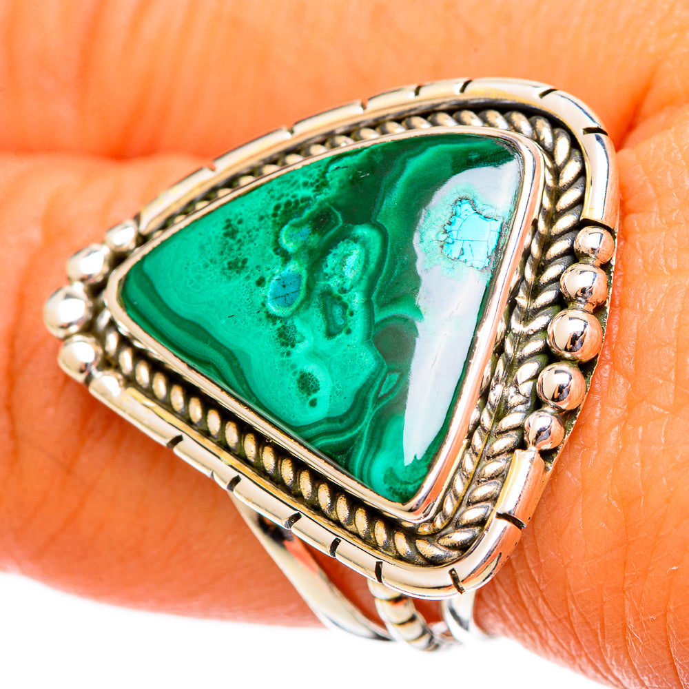 Malachite In Chrysocolla Rings handcrafted by Ana Silver Co - RING108257