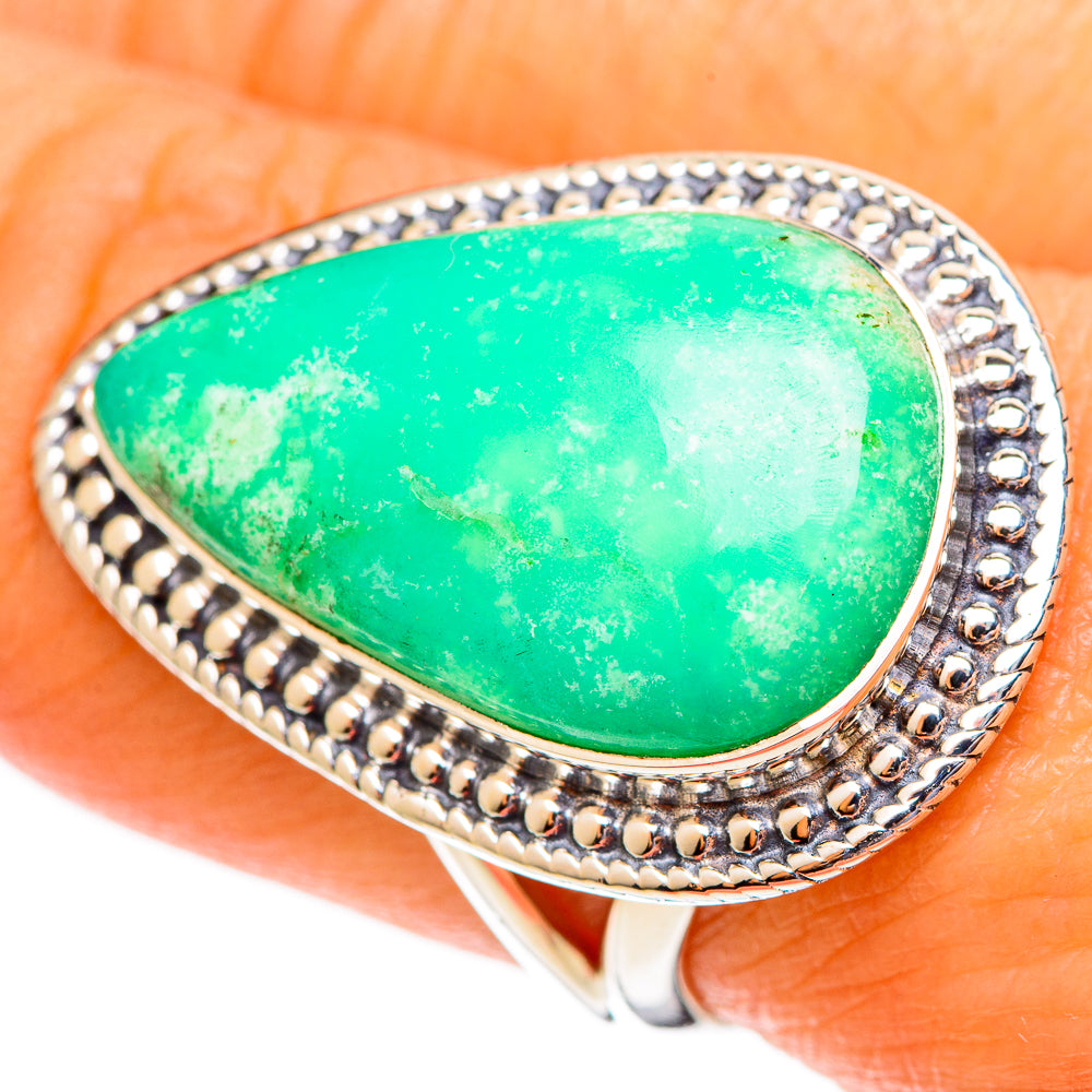 Chrysoprase Rings handcrafted by Ana Silver Co - RING108259