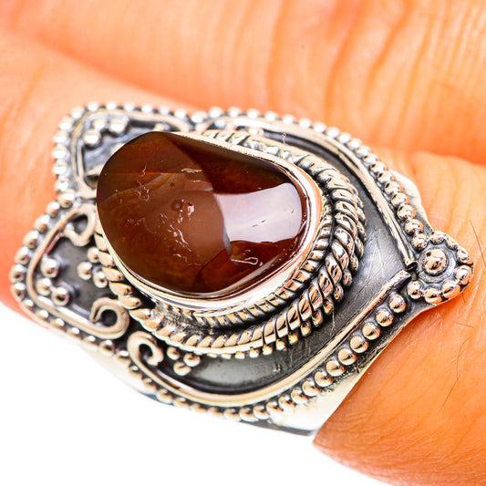 Mexican Fire Agate Rings handcrafted by Ana Silver Co - RING108263