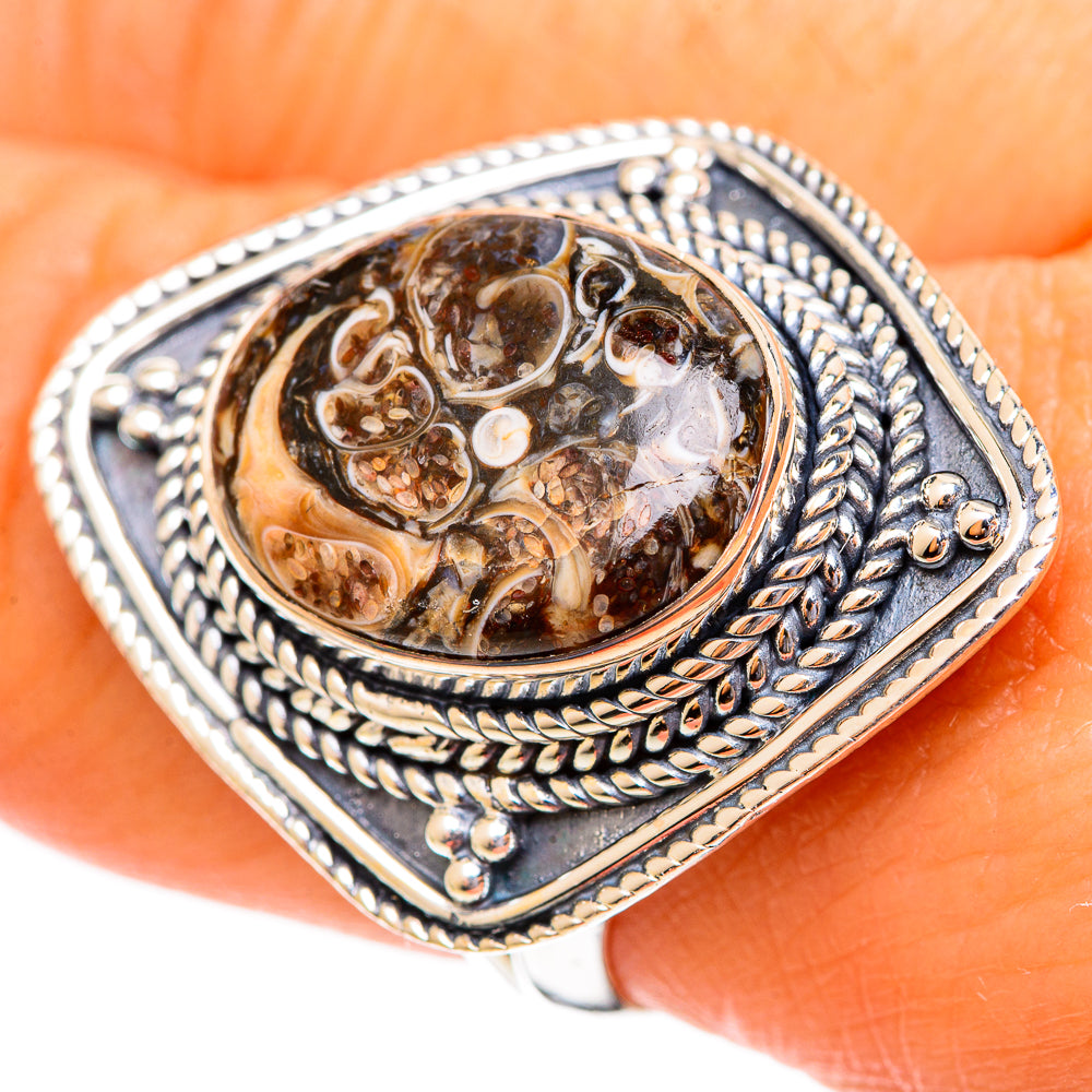 Turritella Agate Rings handcrafted by Ana Silver Co - RING108269