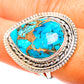 Blue Copper Composite Turquoise Rings handcrafted by Ana Silver Co - RING108287