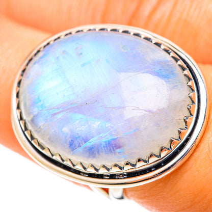 Rainbow Moonstone Rings handcrafted by Ana Silver Co - RING108313