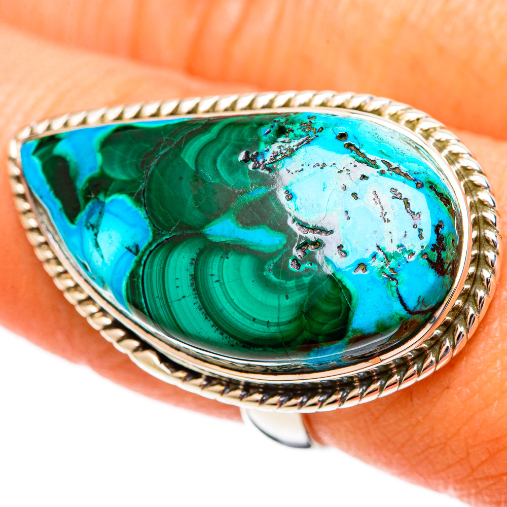 Malachite In Chrysocolla Rings handcrafted by Ana Silver Co - RING108316
