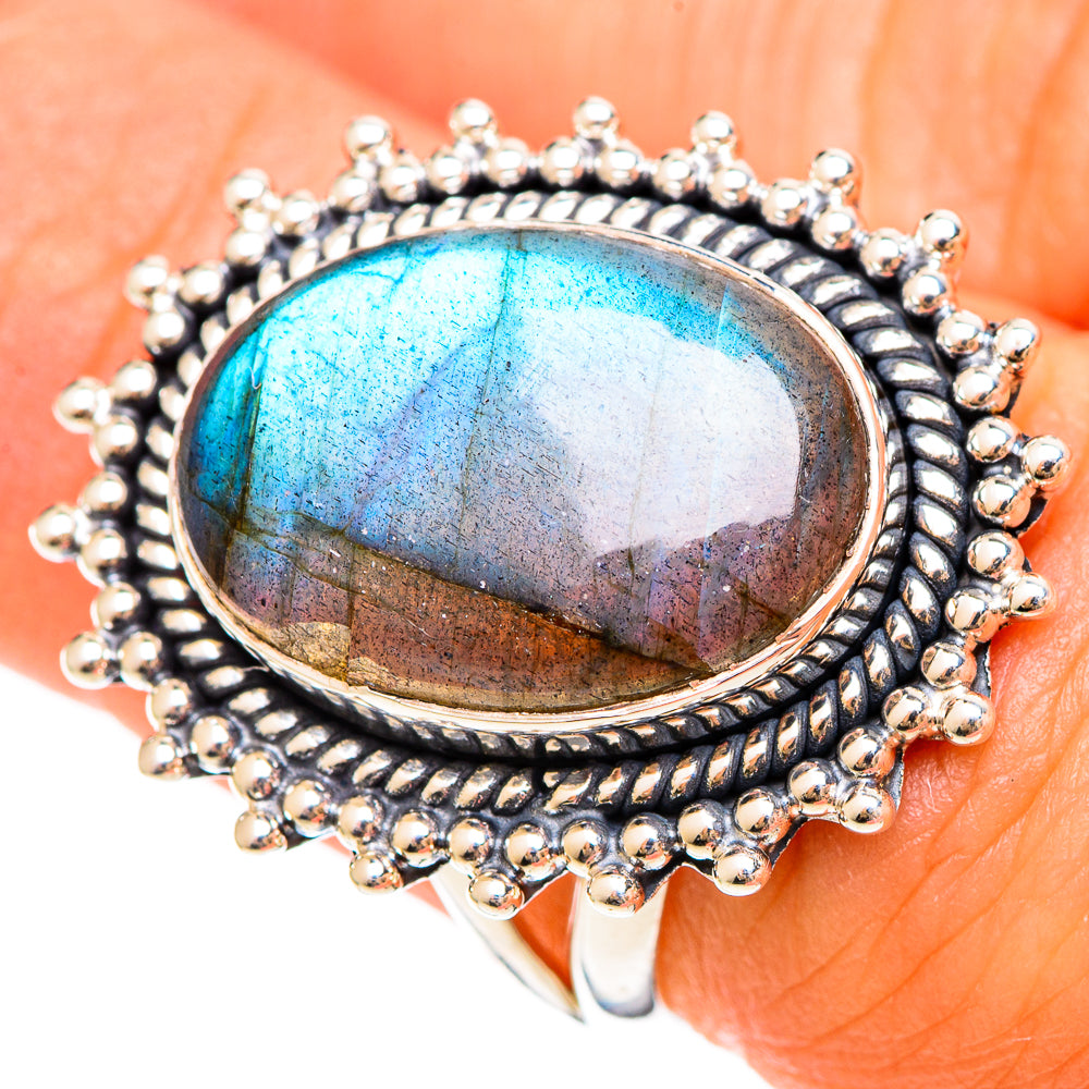 Labradorite Rings handcrafted by Ana Silver Co - RING108328