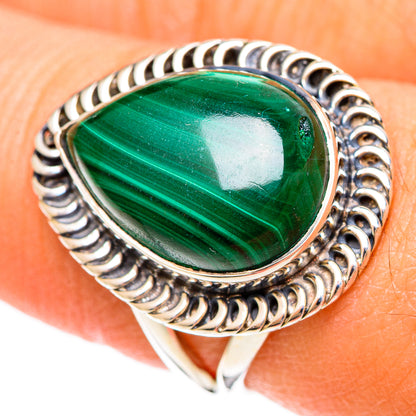 Malachite Rings handcrafted by Ana Silver Co - RING108336
