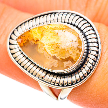Plume Agate Rings handcrafted by Ana Silver Co - RING108346