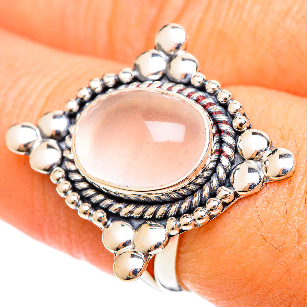 Rose Quartz Rings handcrafted by Ana Silver Co - RING108347
