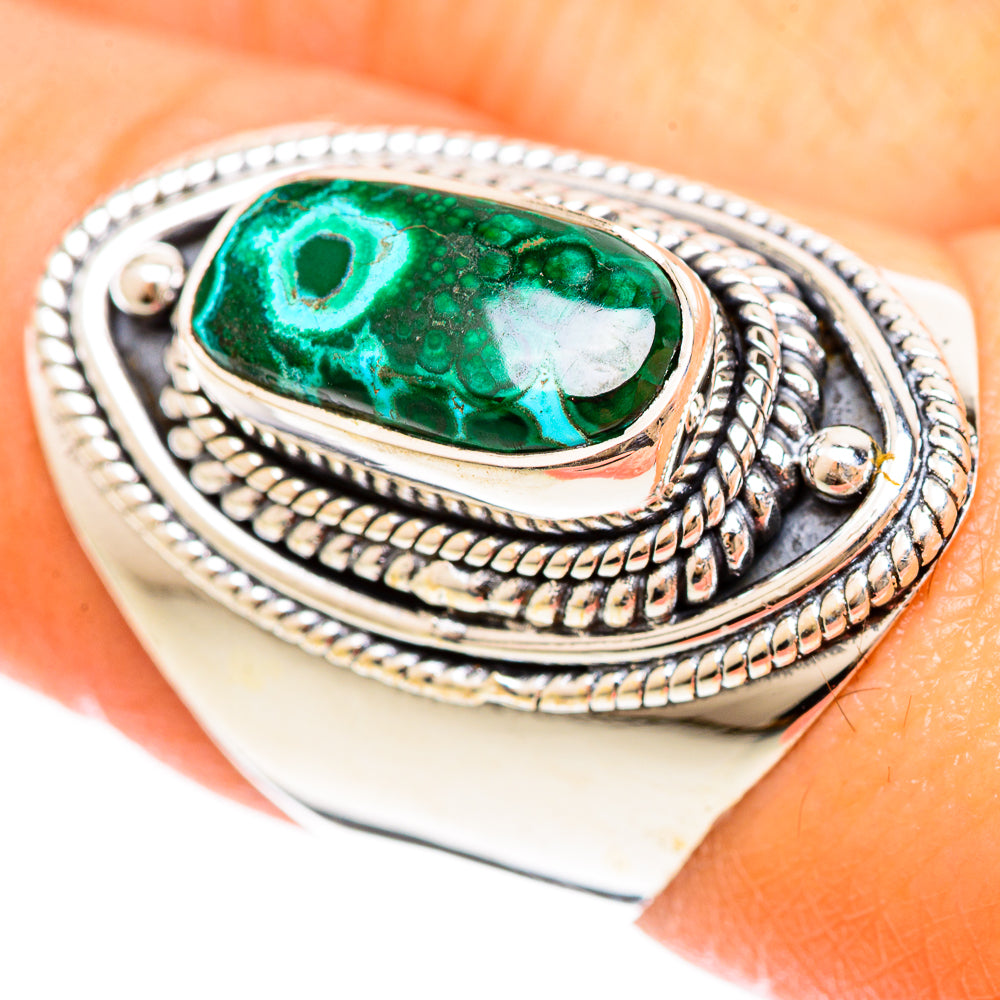Malachite In Chrysocolla Rings handcrafted by Ana Silver Co - RING108381