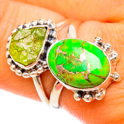 Green Copper Composite Turquoise Rings handcrafted by Ana Silver Co - RING108382