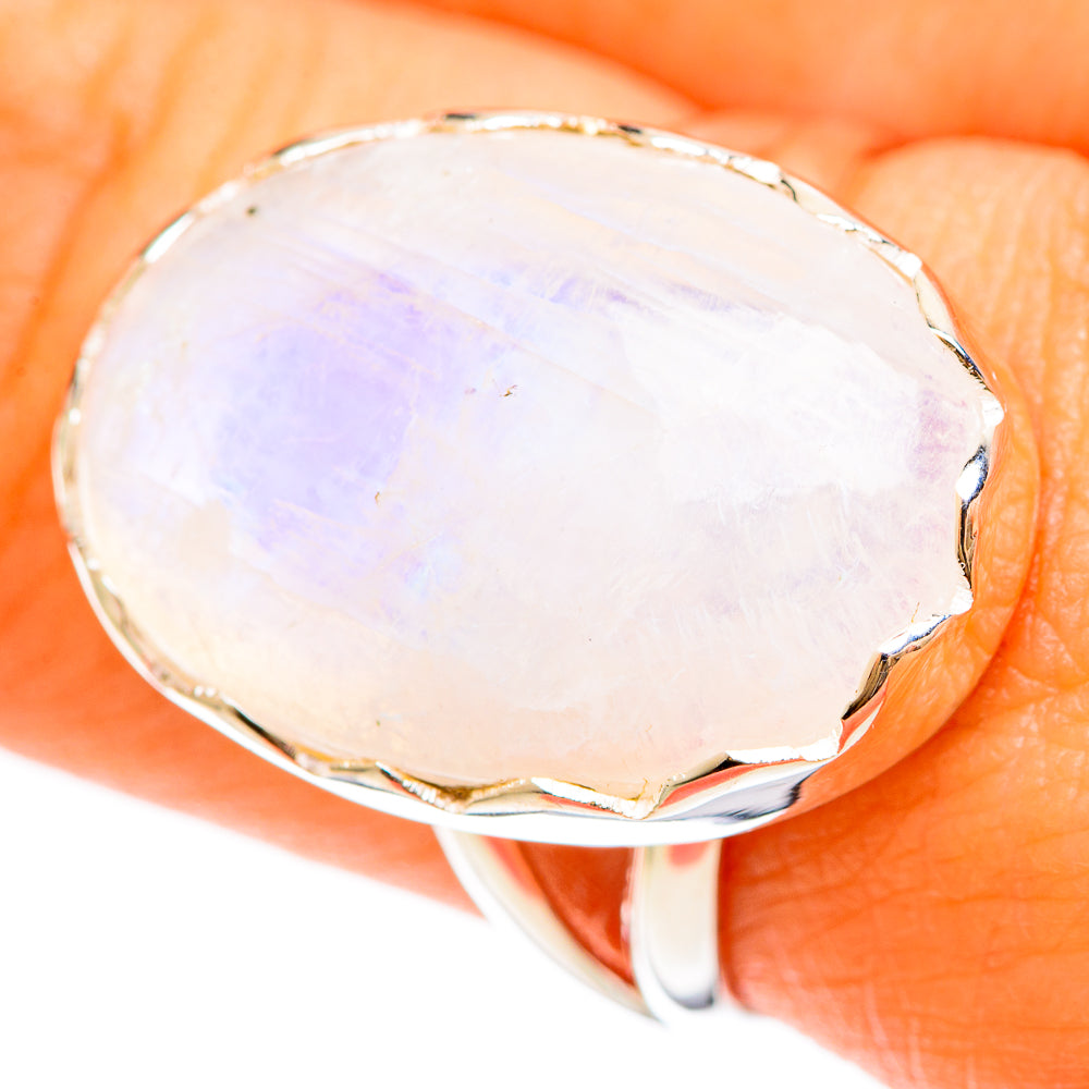 Rainbow Moonstone Rings handcrafted by Ana Silver Co - RING108402